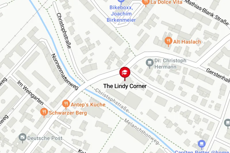 Karte der Umgebung von The Lindy Corner in Freiburg